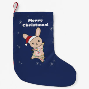 Petite Chaussette De Noël Lapin Joyeux Noël Animaux d'hiver Lapins Petits la