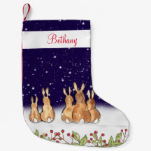 Lapin Lapin Bleu Whimsical Noël personnalisé