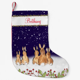 Petite Chaussette De Noël Lapin Lapin Bleu Whimsical Noël personnalisé