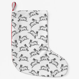 Petite Chaussette De Noël Lapins noirs et blancs