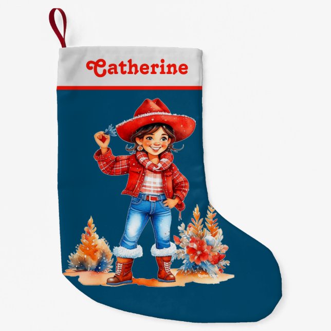 Petite Chaussette De Noël Latino Cowgirl Vaquera Noël (Devant)