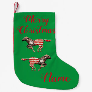 Petite Chaussette De Noël Le Cheval du drapeau américain à Thunder_Cove