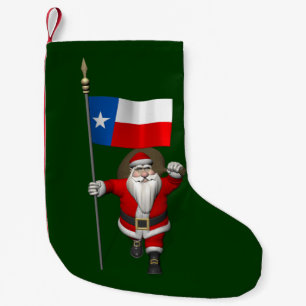 Petite Chaussette De Noël Le père noël avec le drapeau du Texas