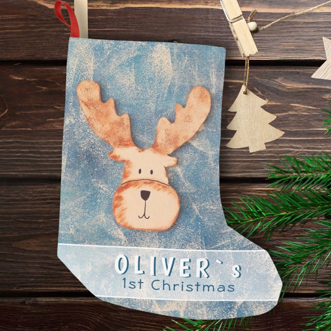Petite Chaussette De Noël Le premier Noël du Bébé du Cerf mignon (Créateur téléchargé)