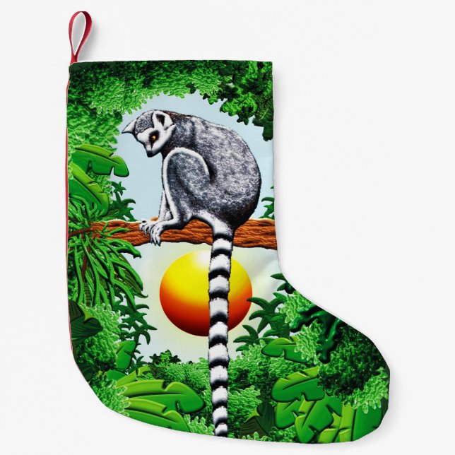 Petite Chaussette De Noël Lémur de Madagascar (Devant)