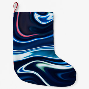 Petite Chaussette De Noël L'encre de marbre est colorée. Marbre bleu texture