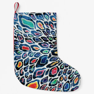 Petite Chaussette De Noël Léopard coloré : Textes vibrants Imprimer