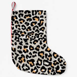 Petite Chaussette De Noël léopard couleur motif sauvage sans soudure