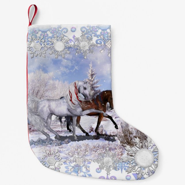 Petite Chaussette De Noël Les Chevaux de Noël (Devant)