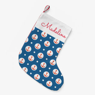 Petite Chaussette De Noël Les points d'Ancre   ajoutent votre nom