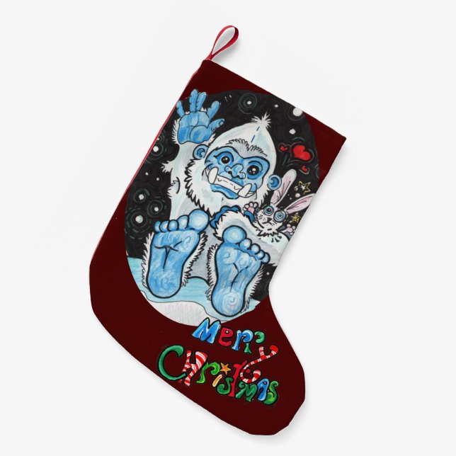 Petite Chaussette De Noël Les vacances étreignent le yeti ! (Devant (Accrochage))