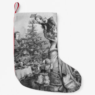 Petite Chaussette De Noël L'étoile sur l'arbre de Noël