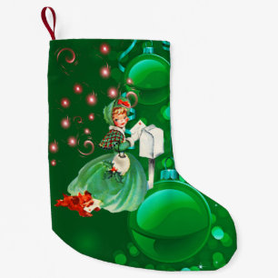 Petite Chaussette De Noël Lettre d'envoi de filles victoriennes