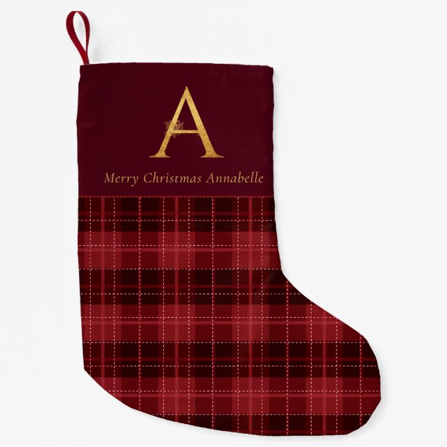 PETITE CHAUSSETTE DE NOËL LETTRE MONOGRAPHIQUE D'OR PÂTÉ DE BOURGOGNE A (Devant)