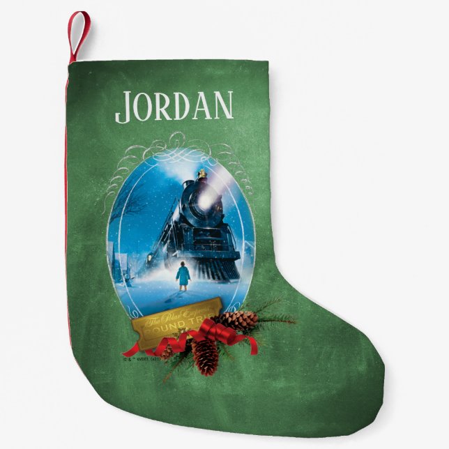 Petite Chaussette De Noël L'Express polaire | Arrivée du train encadré de va (Devant)