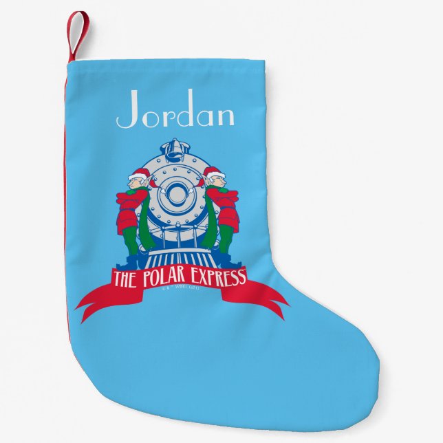Petite Chaussette De Noël L'Express polaire | Elfes debout En Train (Devant)