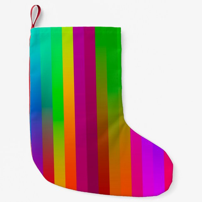 Petite Chaussette De Noël lignes verticales parallèles simples arrière - pla (Devant)