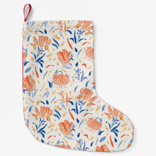 Petite Chaussette De Noël Linocut botanique baroque : arrière - plan sans co