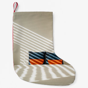 Petite Chaussette De Noël Lit blanc et rouge noir