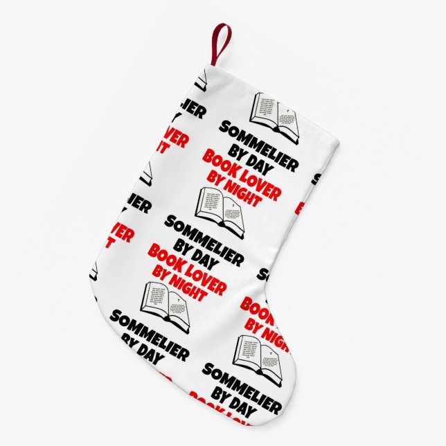 Petite Chaussette De Noël Livre Lover Sommelier (Devant (Accrochage))