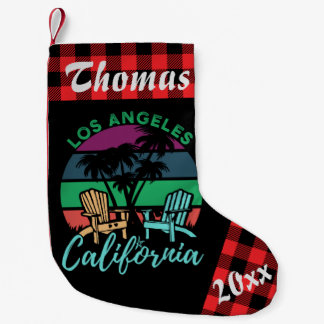Petite Chaussette De Noël Los Angeles California Beach Chaises Sunset