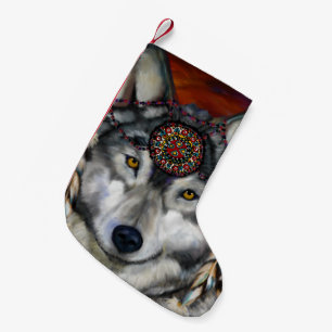 PETITE CHAUSSETTE DE NOËL LOUP GRIS