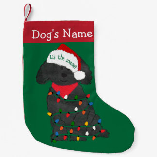 Petite Chaussette De Noël Lumières de Noël personnalisées Labradoodle