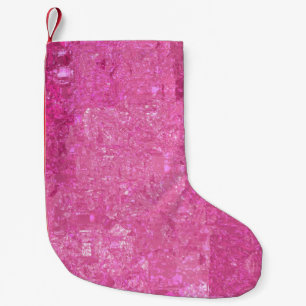 Petite Chaussette De Noël Lumineux rose Abstrait Mosaïque brillant