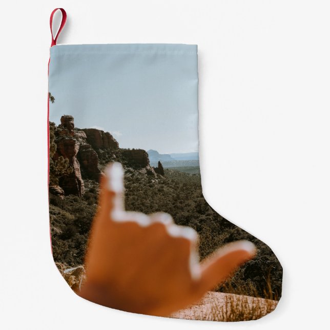 Petite Chaussette De Noël Main humaine gauche (Devant)