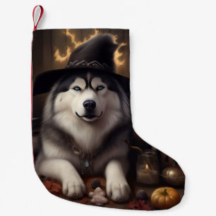 Petite Chaussette De Noël Malamute d'Alaska Citrouilles Halloween Épouvantab