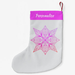 Petite Chaussette De Noël Mandala de Noël personnalisé violet lavande
