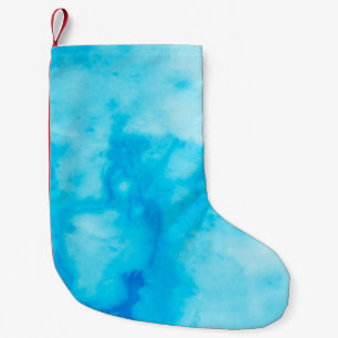 Petite Chaussette De Noël Marbre blanc bleu texture avec motif naturel