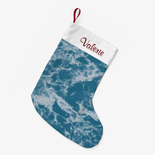 Petite Chaussette De Noël Marbre turquoise