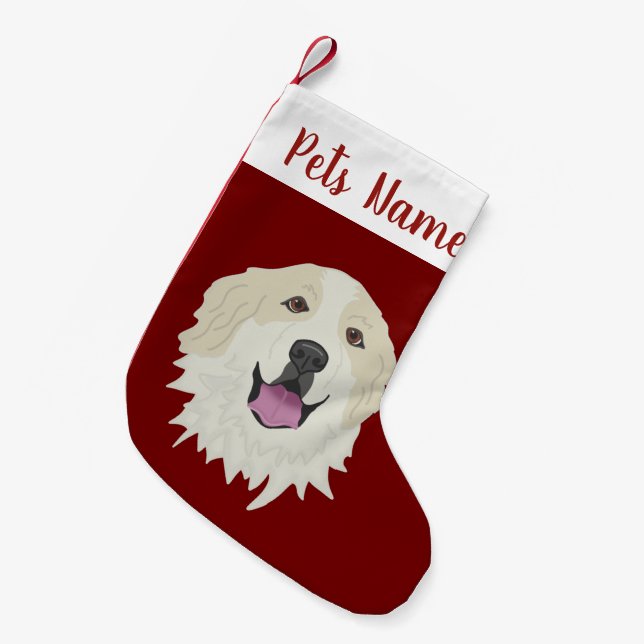 Petite Chaussette De Noël Marquage personnalisé des grandes Pyrénées-Badger  (Devant (Accrochage))