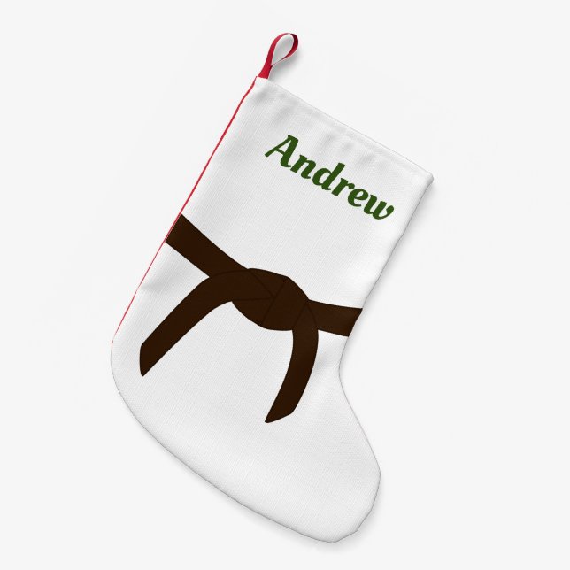 Petite Chaussette De Noël Martial Arts Brown Belt (Devant (Accrochage))