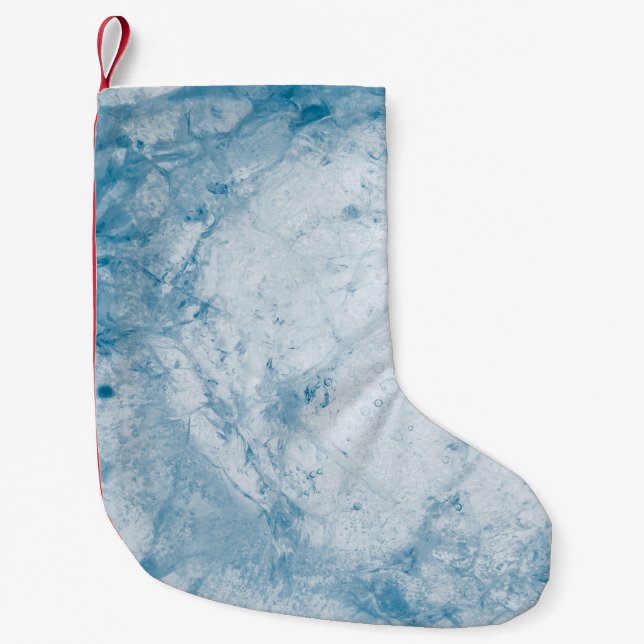 Petite Chaussette De Noël Matelas à fleurs bleu et blanc (Devant)