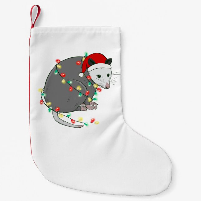Petite Chaussette De Noël mauvais Noël santa claus opossum (Devant)