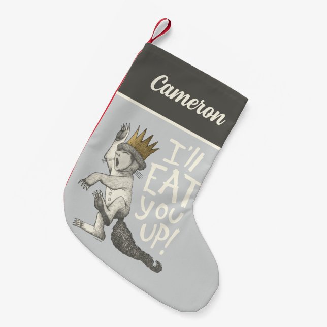 Petite Chaussette De Noël Max. | Je Te Mangerai ! | Ajouter Votre Nom (Devant (Accrochage))