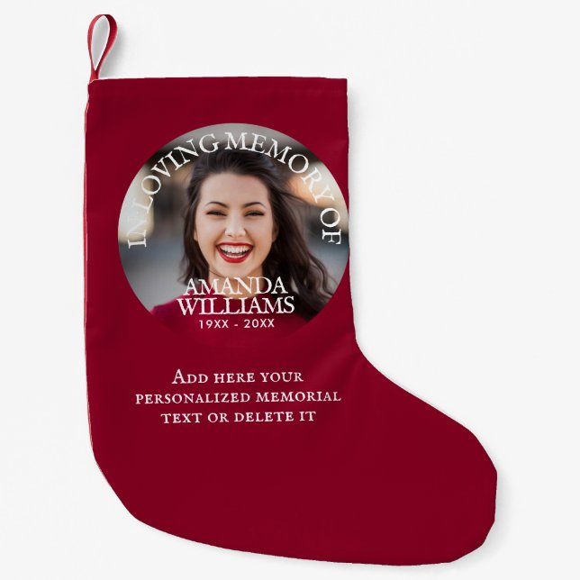 Petite Chaussette De Noël Mémorial photo personnalisé (Devant)
