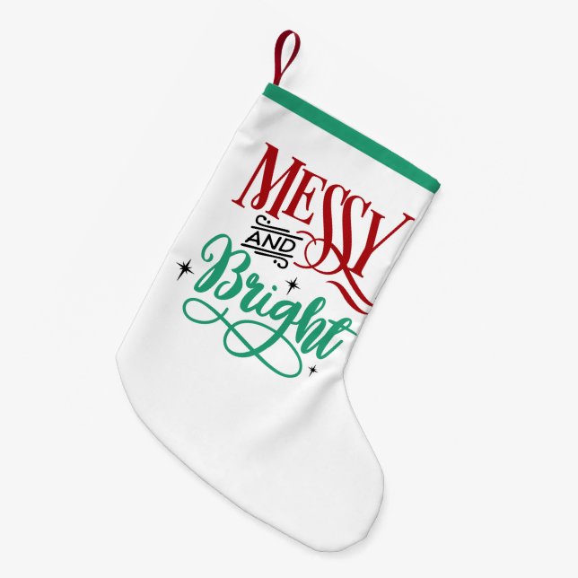 Petite Chaussette De Noël Messet brillant | Funny Festive Christmas Pun (Devant (Accrochage))