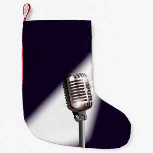 Petite Chaussette De Noël Microphone rétro Stage
