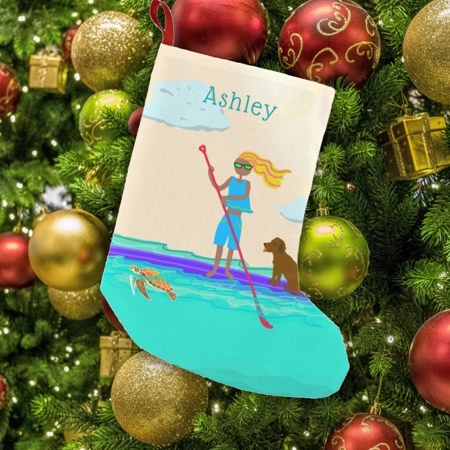 Petite Chaussette De Noël Modèle de nom de paddleboard (Créateur téléchargé)
