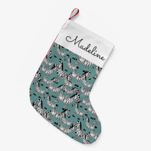 Petite Chaussette De Noël Modèle zèbre  Ajouter votre nom