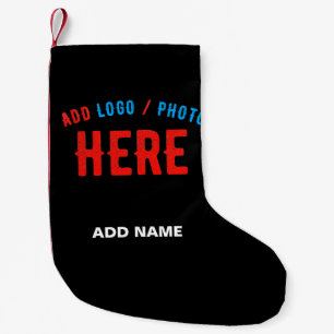 PETITE CHAUSSETTE DE NOËL MODERNE ET MODERNE PERSONNALISABLE NOIR VÉRIFIÉ