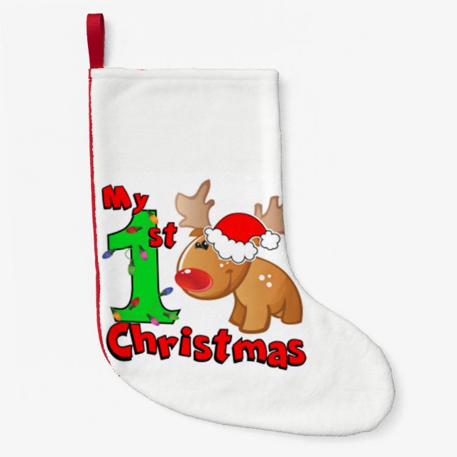 Petite Chaussette De Noël Mon 1er renne de Noël (Devant)