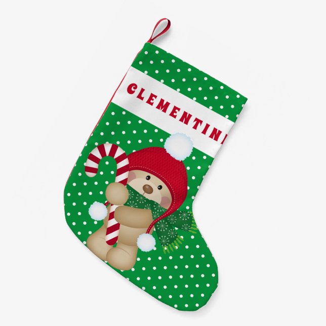 Petite Chaussette De Noël Mon premier Noël | Teddy Bear Holiday (Devant (Accrochage))