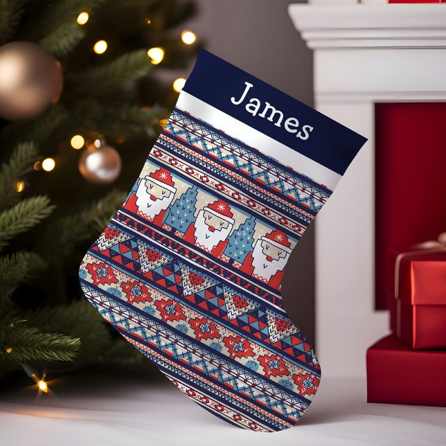 Petite Chaussette De Noël Monogramme de chandail de Noël moche père Noël (Créateur téléchargé)