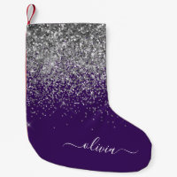 Monogramme de Parties scintillant d'argent violet
