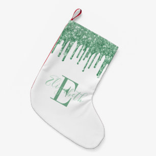 Petite Chaussette De Noël Monogramme Green Faux Parties scintillant Drivers