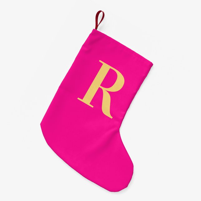 Petite Chaussette De Noël Monogramme simple moderne (Devant (Accrochage))